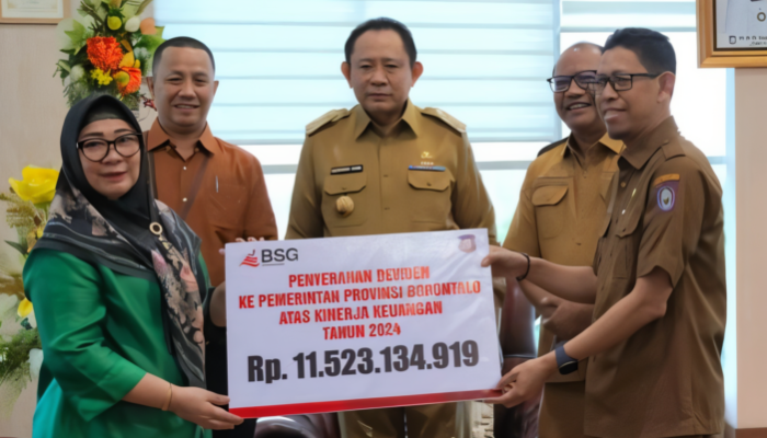 BSG Setor Deviden Rp11 Miliar ke Pemprov Gorontalo, Modal Hampir Balik 100%