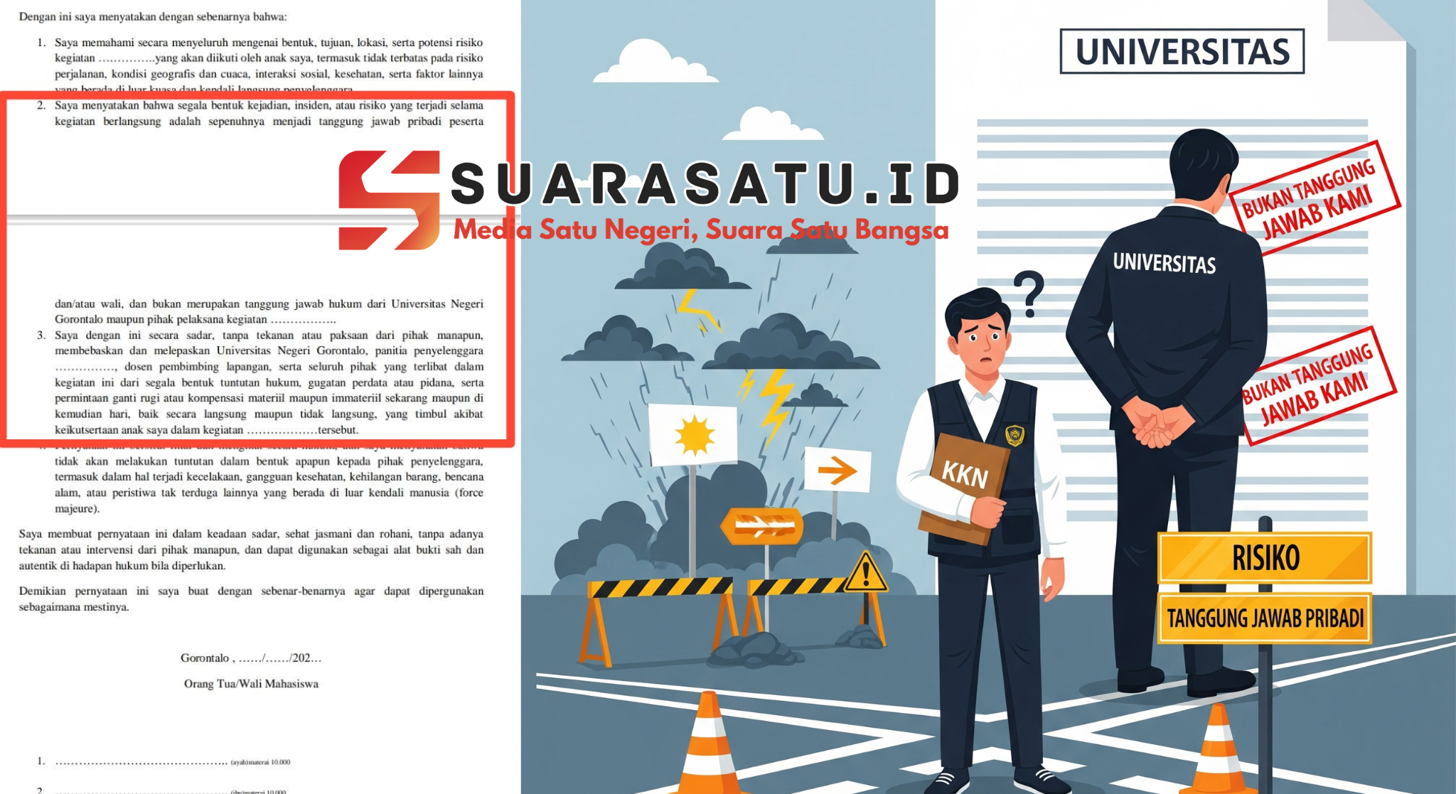 UNG Dituding Lepas Tangan, Mahasiswa Diminta Tanggung Risiko. Dokumen: Istimewa